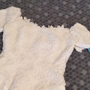 ForeverYours white formal gown 100% SILK, sz 6